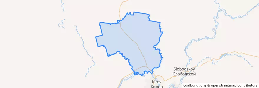 Mapa de ubicacion de Юрьянский район.