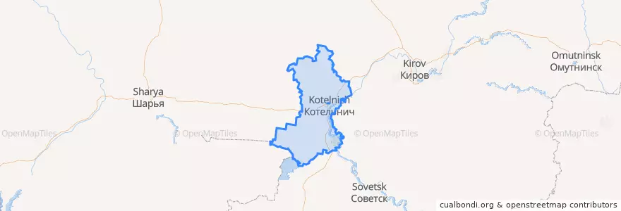 Mapa de ubicacion de Котельничский район.