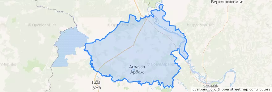 Mapa de ubicacion de Арбажский район.
