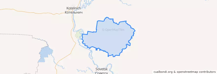 Mapa de ubicacion de Верхошижемский район.
