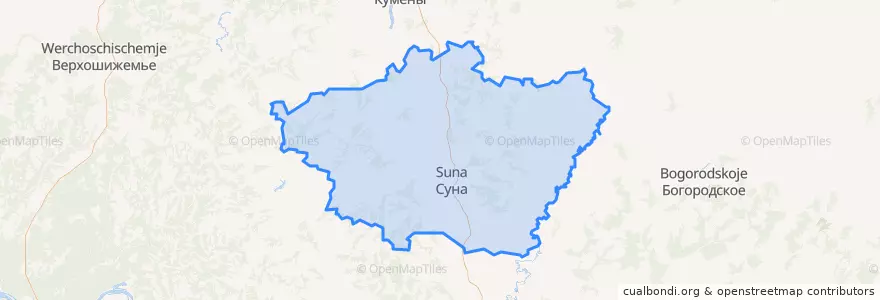 Mapa de ubicacion de Сунский район.