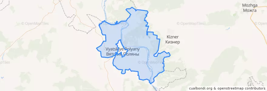 Mapa de ubicacion de Вятскополянский район.