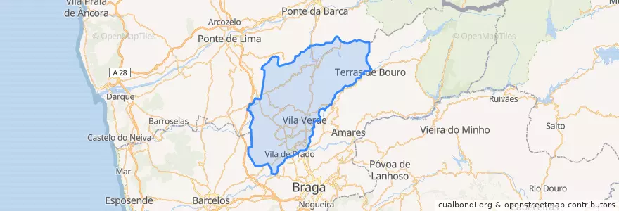 Mapa de ubicacion de Vila Verde.