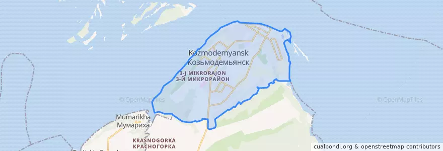 Mapa de ubicacion de городской округ Козьмодемьянск.
