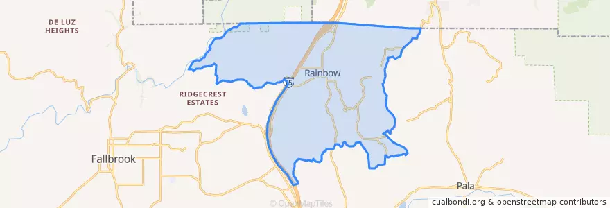 Mapa de ubicacion de Rainbow CDP.