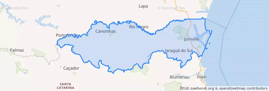 Mapa de ubicacion de Região Geográfica Intermediária de Joinville.