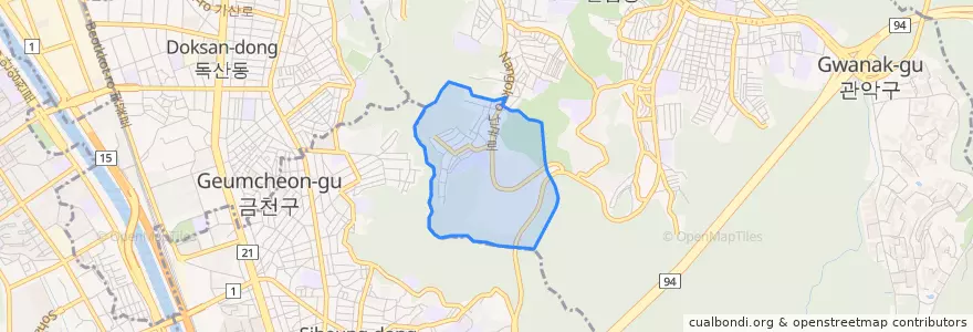Mapa de ubicacion de 난향동.