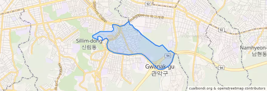 Mapa de ubicacion de 서림동.