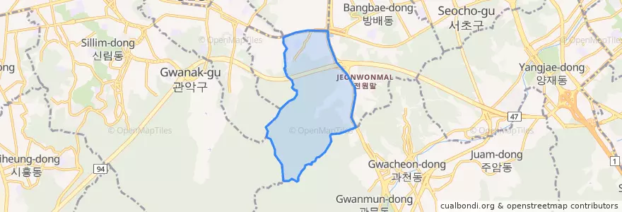 Mapa de ubicacion de 남현동.