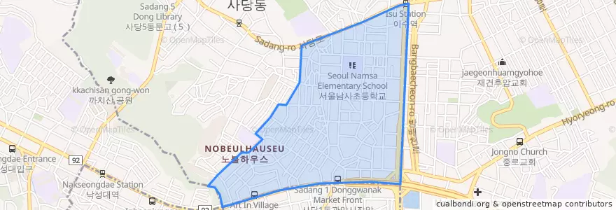 Mapa de ubicacion de 사당1동.