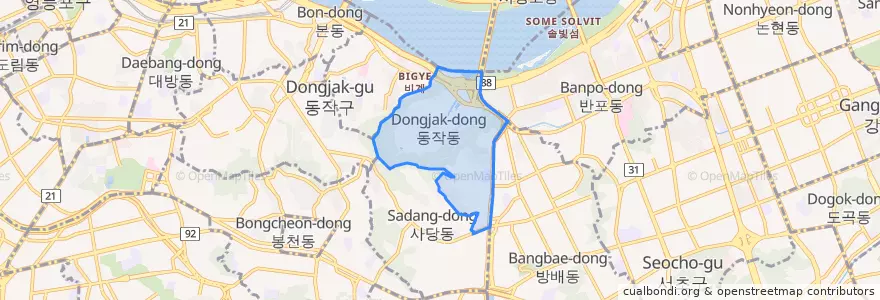 Mapa de ubicacion de 사당2동.