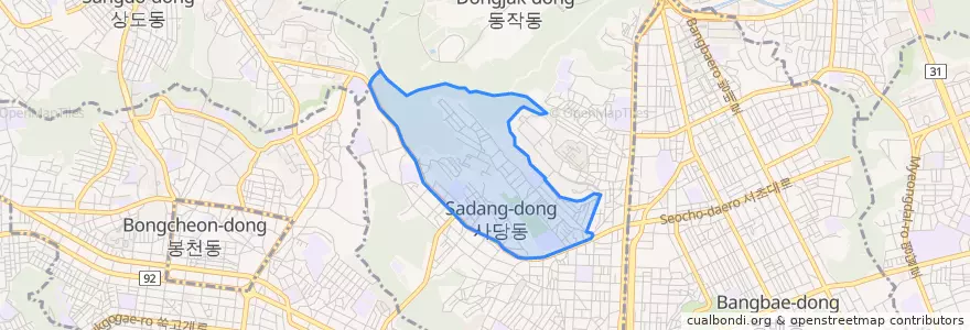 Mapa de ubicacion de 사당3동.