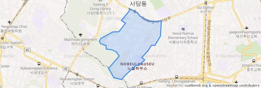 Mapa de ubicacion de 사당4동.
