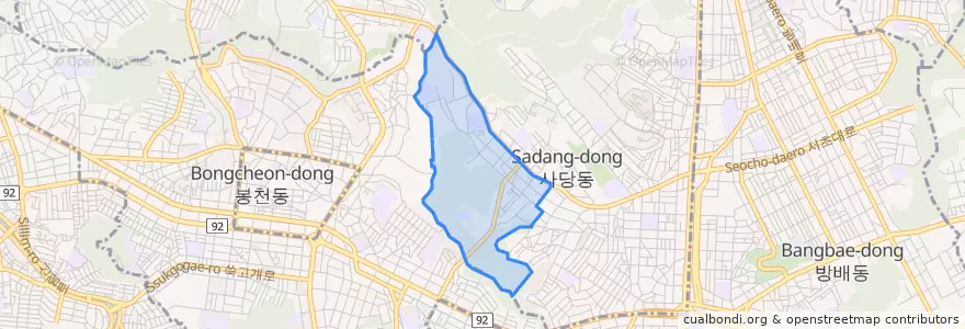 Mapa de ubicacion de 사당5동.