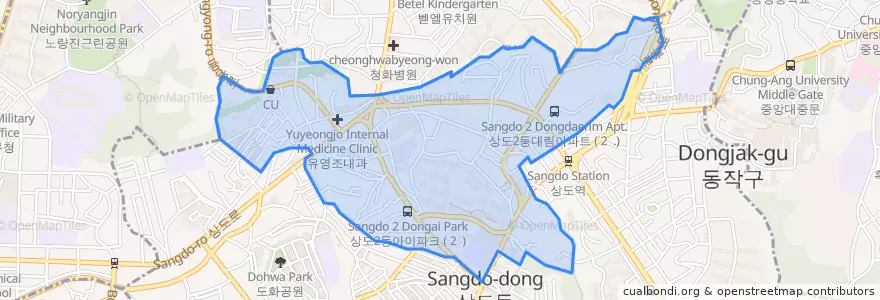 Mapa de ubicacion de 상도2동.
