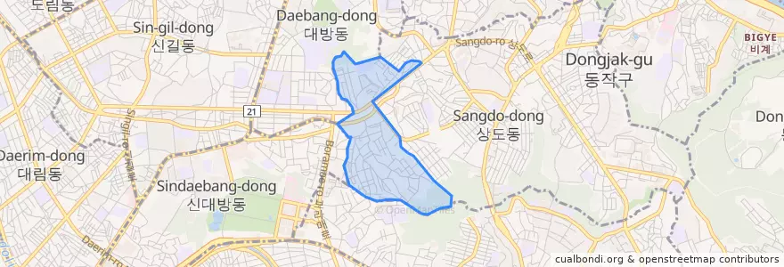 Mapa de ubicacion de 상도3동.