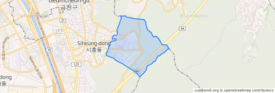 Mapa de ubicacion de 시흥2동.