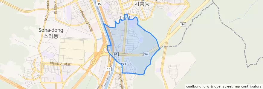 Mapa de ubicacion de 시흥3동.