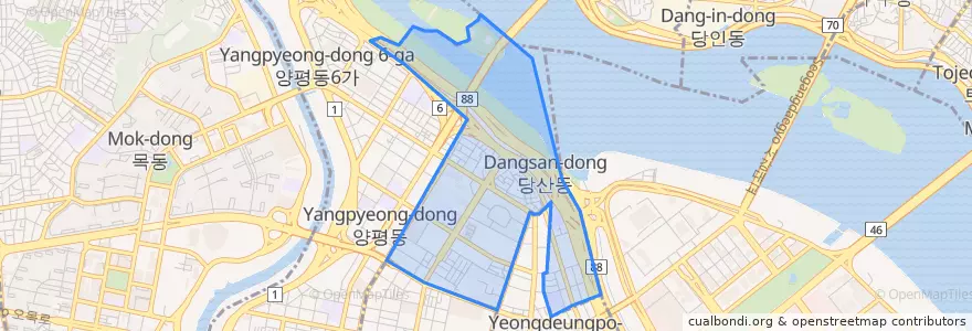 Mapa de ubicacion de 당산2동.