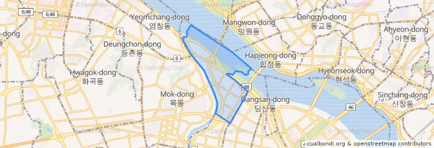 Mapa de ubicacion de 양평2동.