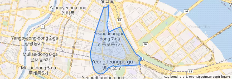Mapa de ubicacion de 영등포동.