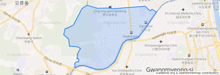 Mapa de ubicacion de 개봉3동.