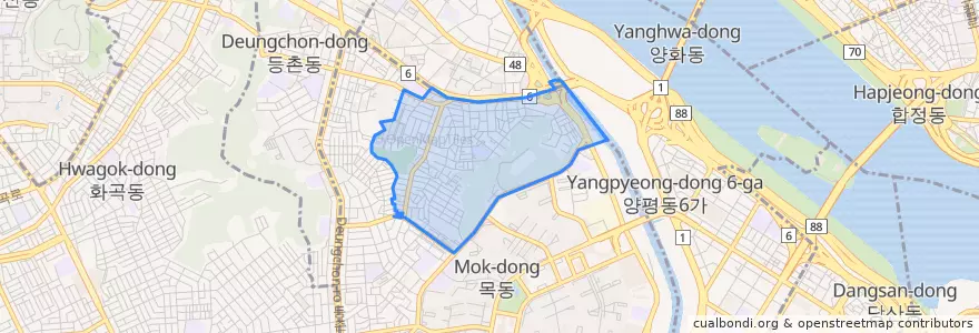 Mapa de ubicacion de 목2동.