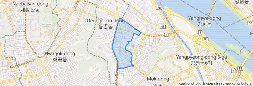Mapa de ubicacion de 목3동.