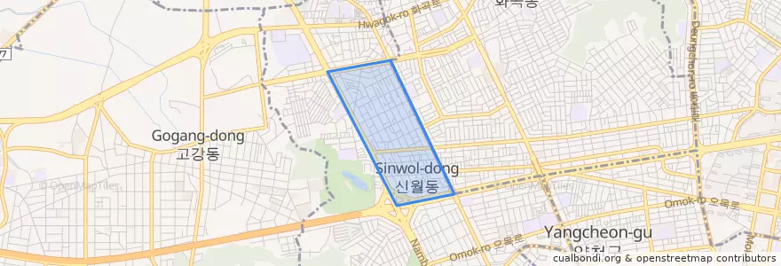 Mapa de ubicacion de 신월1동.