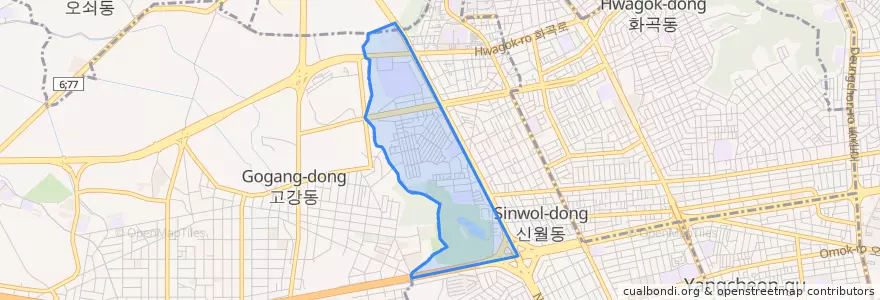 Mapa de ubicacion de 신월3동.