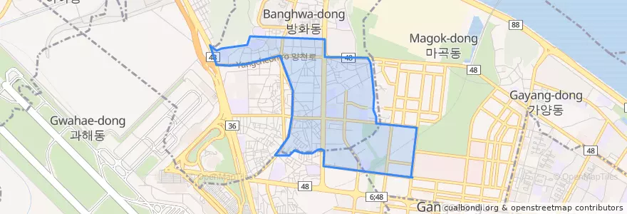 Mapa de ubicacion de 방화1동.
