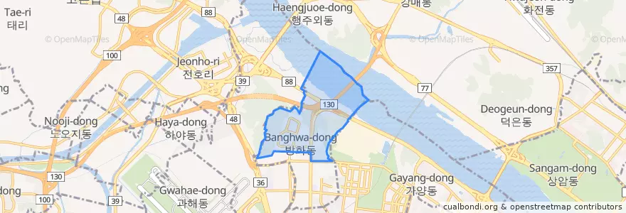 Mapa de ubicacion de 방화2동.