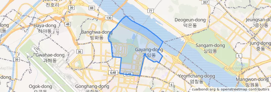 Mapa de ubicacion de 가양1동.