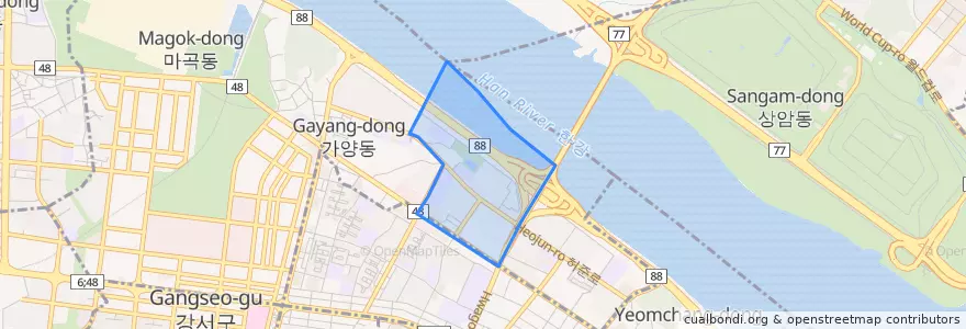 Mapa de ubicacion de 가양2동.