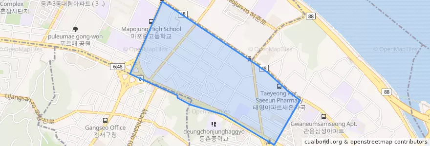 Mapa de ubicacion de 등촌1동.