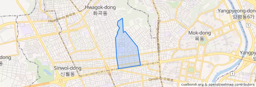 Mapa de ubicacion de 화곡2동.