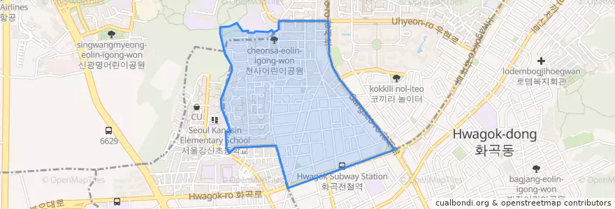 Mapa de ubicacion de 화곡3동.
