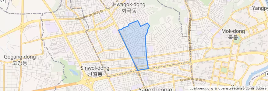 Mapa de ubicacion de 화곡8동.