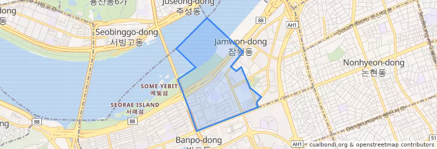 Mapa de ubicacion de 반포3동.