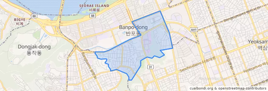 Mapa de ubicacion de 반포4동.