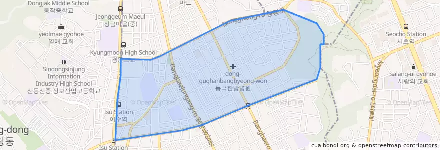 Mapa de ubicacion de 방배본동.
