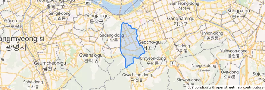 Mapa de ubicacion de Bangbae-dong.