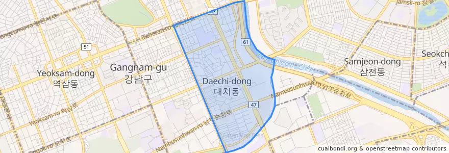 Mapa de ubicacion de 대치2동.