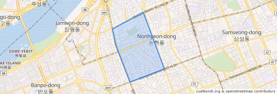 Mapa de ubicacion de 논현1동.