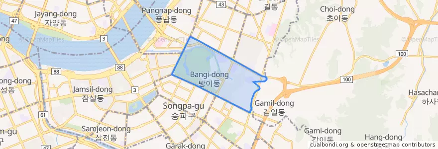 Mapa de ubicacion de 오륜동.