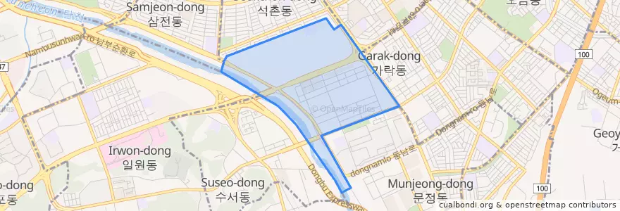 Mapa de ubicacion de 가락1동.