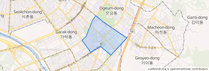 Mapa de ubicacion de 가락2동.