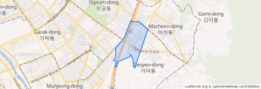 Mapa de ubicacion de 거여1동.