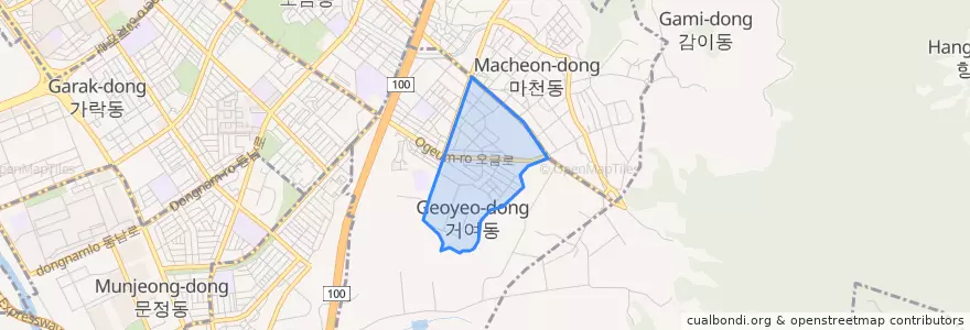 Mapa de ubicacion de 거여2동.