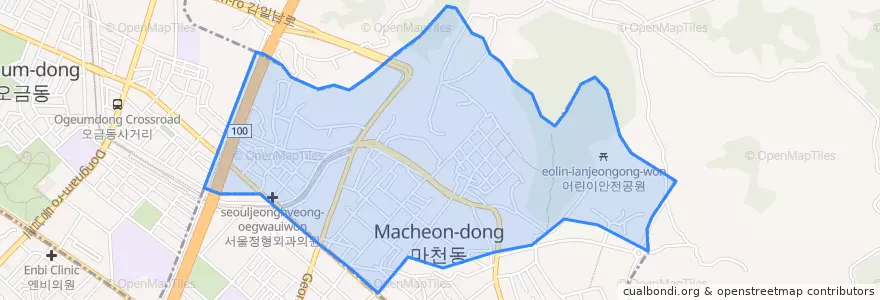 Mapa de ubicacion de 마천2동.